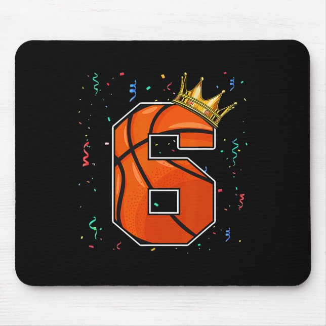 Mousepad Garoto Grande Número 6 Anos De Basquete De Anivers (Frente)