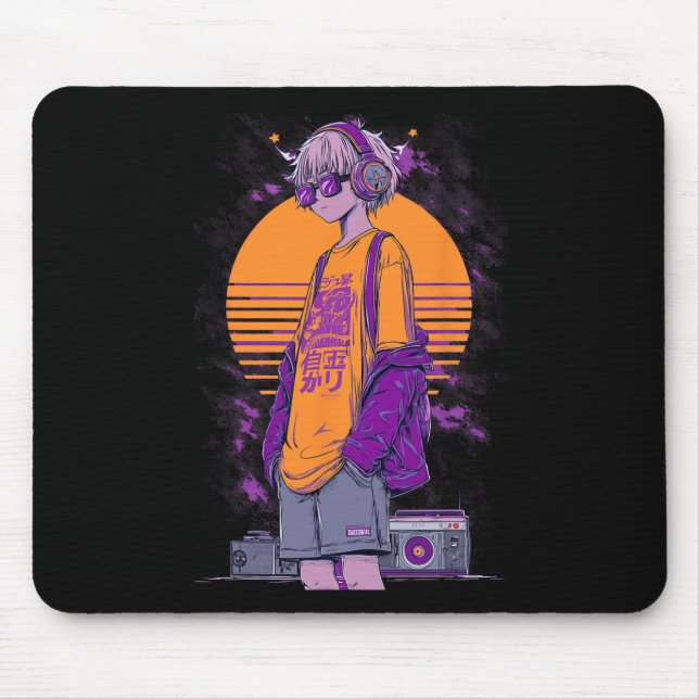 Mousepad Garoto Jogador de Anime Retrô (Frente)