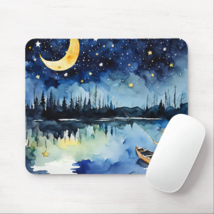 Mousepad Garoto Que Pescaria Em Lua Crescente
