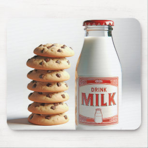 Mousepad Garrafa de leite e chocolate