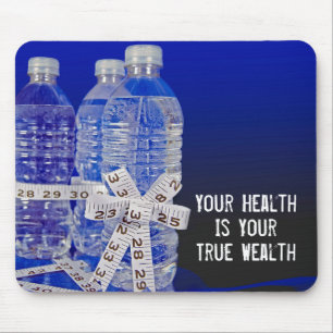 Mousepad Garrafas de água e Arco de medida de fita