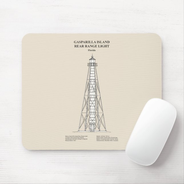 Mousepad Gasparilla Island Rear Range Light - Florida - SBD (Com mouse)