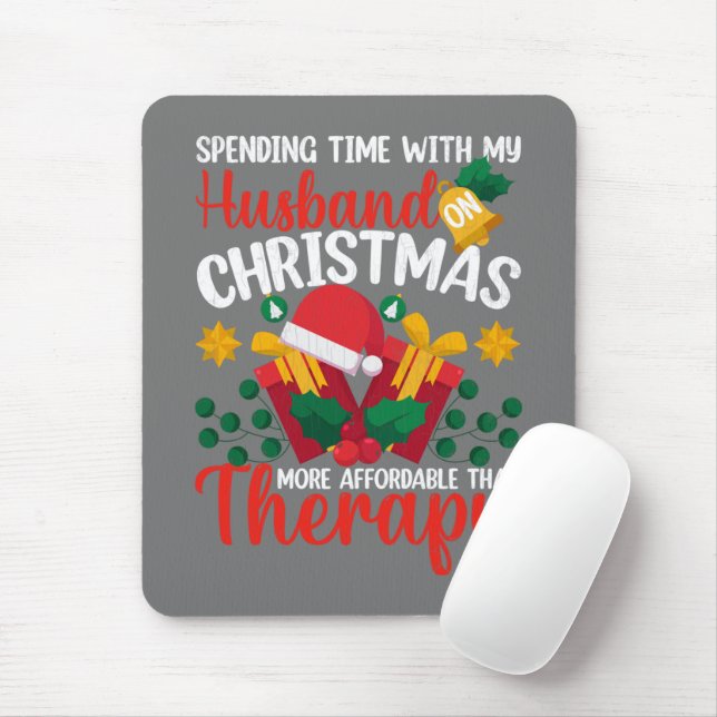 Mousepad Gastar Tempo Com Marido No Natal Engraçado Sant (Com mouse)
