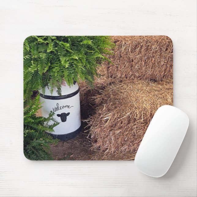 Mousepad Gata de Leite do Campo com Samambaias e Fardos de  (Com mouse)