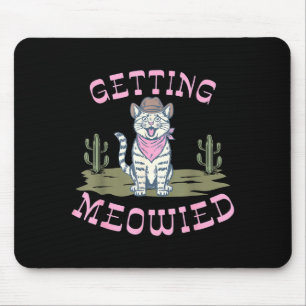 Mousepad Gata engraçada de solteira ficando noiva miar noiv