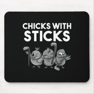Mousepad Gatas Engraçadas Com Sticks Presente Para Meninas