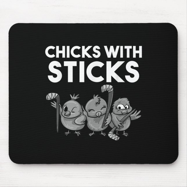 Mousepad Gatas Engraçadas Com Sticks Presente Para Meninas  (Frente)