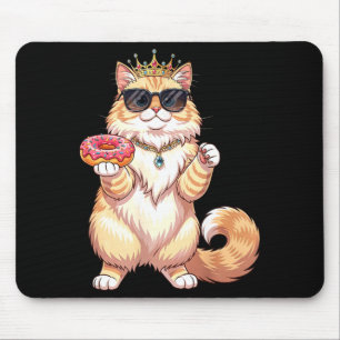 Mousepad Gatinha princesa fofa óculos de sol donut engraçad