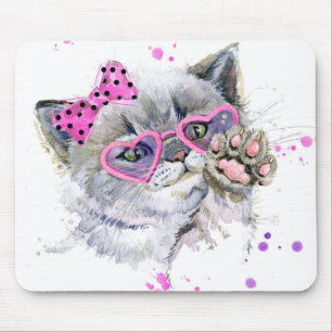Mousepad Gatinho bonito da aguarela