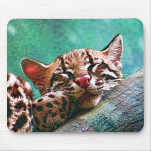 Mousepad Gatinho bonito do Ocelot do bebê do sono
