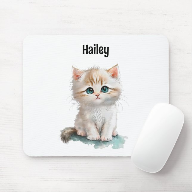 Mousepad Gatinho Cinto de Água com Olhos Azuis (Com mouse)
