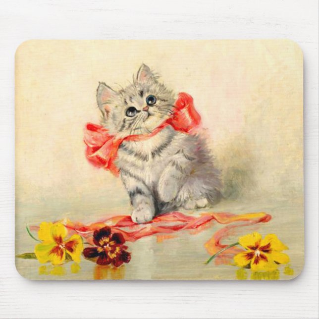 Mousepad Gatinho com Fita Vermelha (Frente)