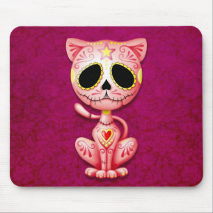 Mousepad Gatinho cor-de-rosa do açúcar do zombi