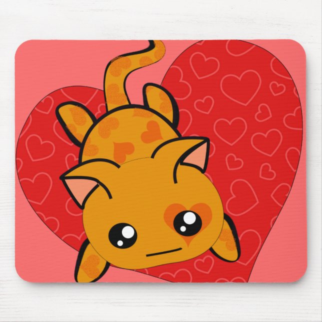 Mousepad Gatinho de animação Kawaii ultra-fofo de gato (Frente)