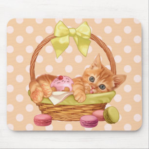 Mousepad Gatinho do Macaroon e do cupcake