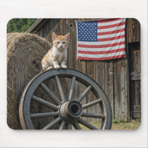 Mousepad Gatinho Em Uma Velha Roda De Carroça