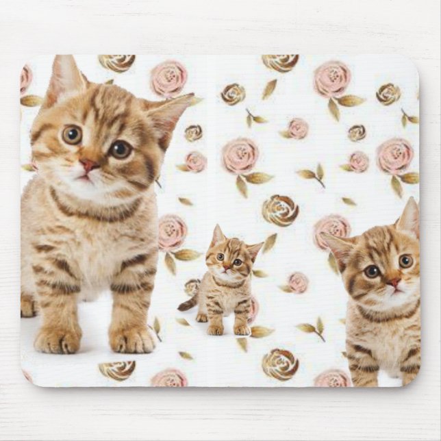 Mousepad Gatinho Floral Mouse Pad! (Frente)