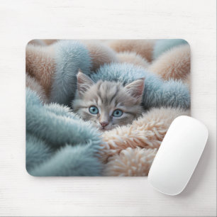 Mousepad Gatinho Fofo em um Cobertor Macio