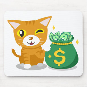 Mousepad Gatinho Fofo Motivacional Sucesso Gato Laranja Tab