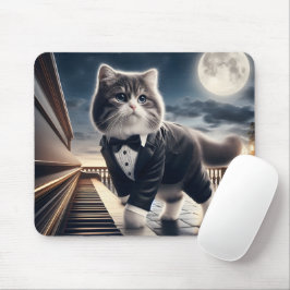 Mousepad Gatinho Fofo Pawdigy Toca uma Sonata Noturna