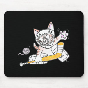 Mousepad Gatinho Gatinho Bonito GOALIE Jogando Hóquei