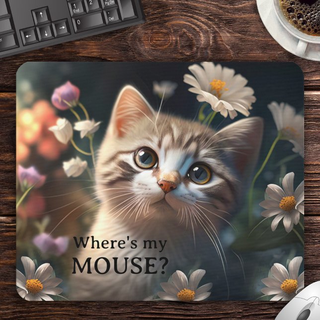 Mousepad Gatinho Gato Colorido Engraçado (Criador carregado)
