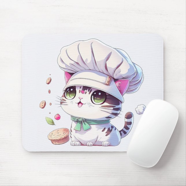 Mousepad Gatinho Gato de Chef de Pastor de Baqueiro de Boni (Com mouse)