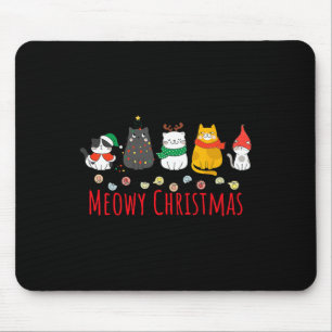 Mousepad Gatinho Gato de Santa Hat, Natal Holida