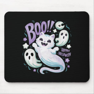 Mousepad Gatinho Ghost Cat Boo Halloween
