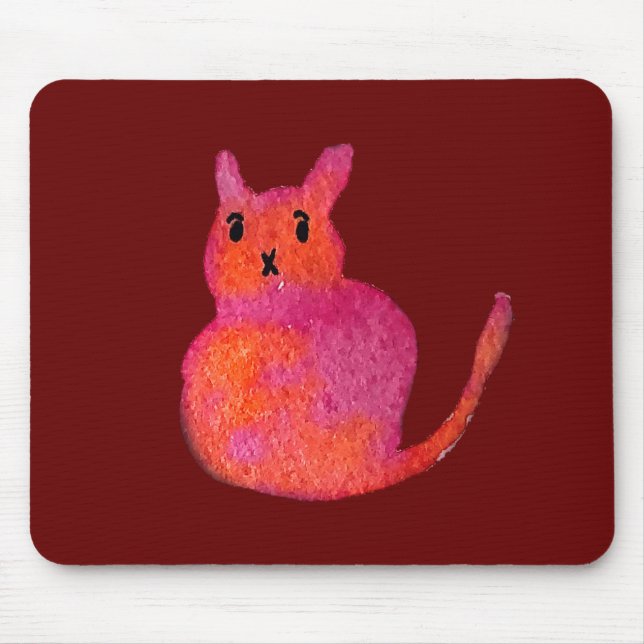 Mousepad Gatinho giro, rosa, (Frente)