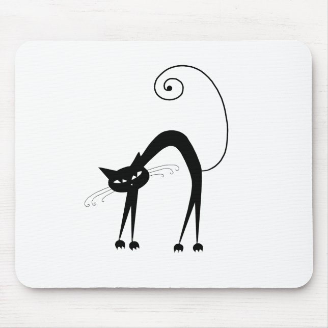 Mousepad Gatinho irrisório preto 9 (Frente)