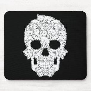 Mousepad Gatinho legal da mulher crânio esqueleto