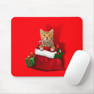 Mousepad Gatinho na bolsa de Natal