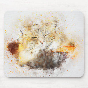 Mousepad Gatinho Sunshine ABSTRATO Watercolor