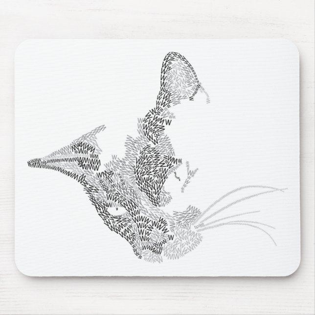 Mousepad Gatinho tipográfico (Frente)