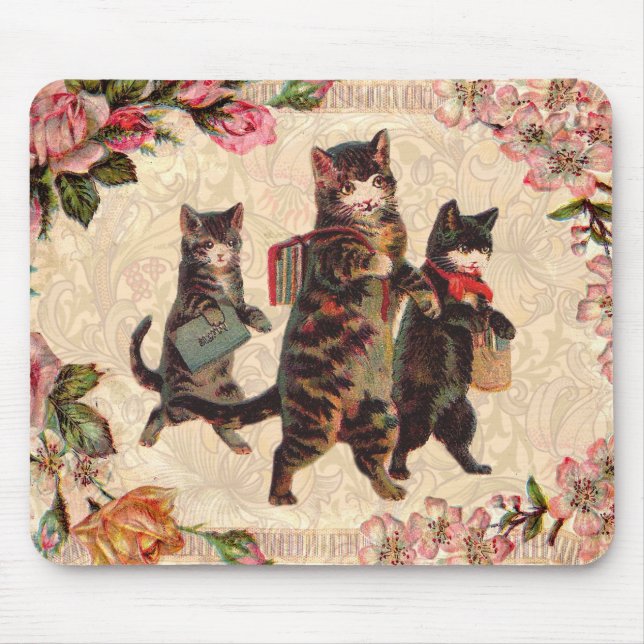 Mousepad Gatinhos Antiquados Bonito de Cat Vintage (Frente)
