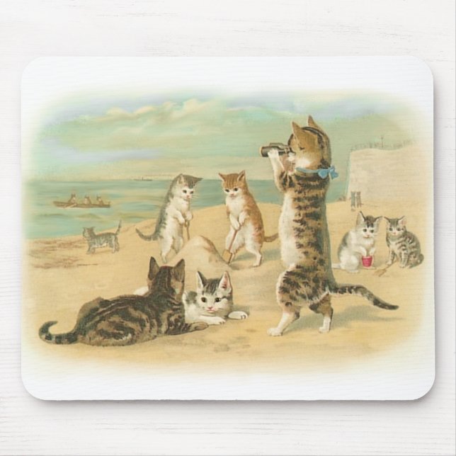 Mousepad Gatinhos da praia (Frente)
