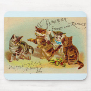 Mousepad Gatinhos de cartão vitorianos a brincar