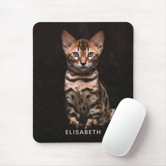 Mousepad Gatinhos Domésticos Manchas Leopardo Personalizada (Com mouse)
