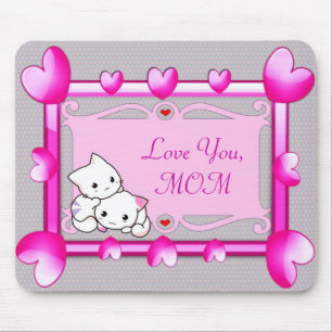 Mousepad Gatinhos no quadro dos corações - presente do di