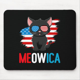 Mousepad Gato 4 de Julho Meowica Patriótico Gatinho America