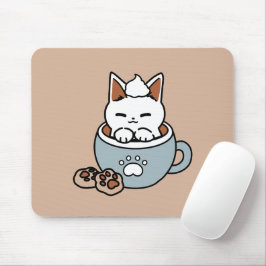 Mousepad Gato Adorável no Design de Férias de Mug - Gato e 
