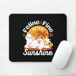 Mousepad Gato Adorável Relaxando no Sol - Pet de Verão