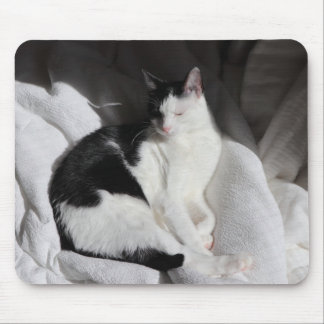 Mousepad Gato Adormecido Preto e Branco/Adicione a Foto do 