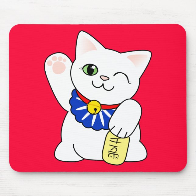 Mousepad Gato afortunado de Maneki Neko (Frente)