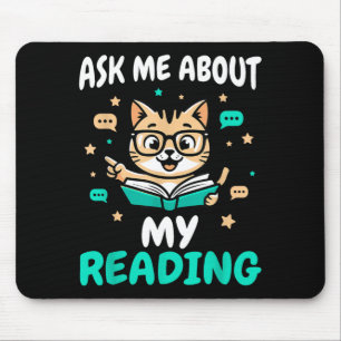 Mousepad Gato amante de livros - professor lendo - homens m