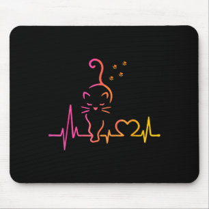 Mousepad Gato Amoroso Silhueta Animal Gato Fofo