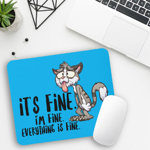 Mousepad Gato Ansioso Estressado Engraçado 