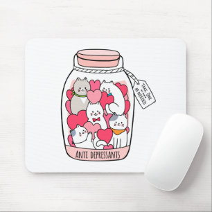 Mousepad Gato Antidepressivo Engraçado Presente no Gato