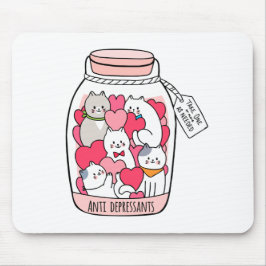 Mousepad Gato Antidepressivo Engraçado Presente no Gato